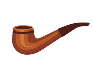 Wooden classic smoke pipe vector illustration isolated on white background - 791520415