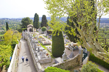 Vintage Cemetery in village St Paul de Vence, France