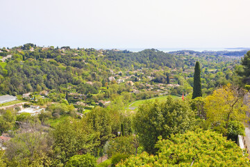  Panorama from french village Saint-Paul-de-Vence, France