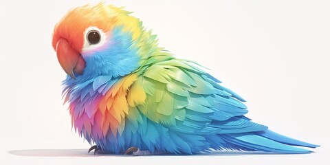 A cute and colorful parrot with rainbow feathers