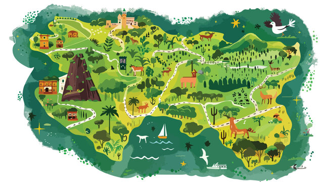 Map of Goias in Brazil on white Hand drawn style vector