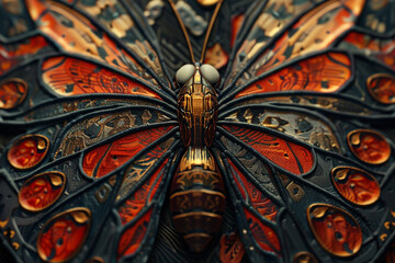 A close-up image of a stunning butterfly logo, its intricate patterns and vibrant colors captured...