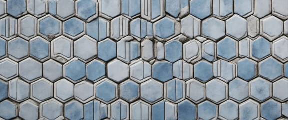 Blue gray white bright vintage retro geometric square mosaic wall paper