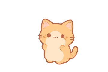 Adorable cute cartoon cat illustration  