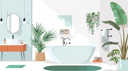 Modern bathroom interior. Flat vector illustration. H