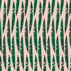 Cute seamless pattern with textured leaves. Vector square print, background, design 