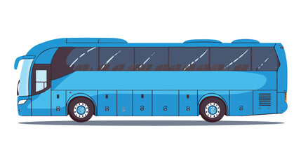 Passenger bus view side and front. Vector flat style