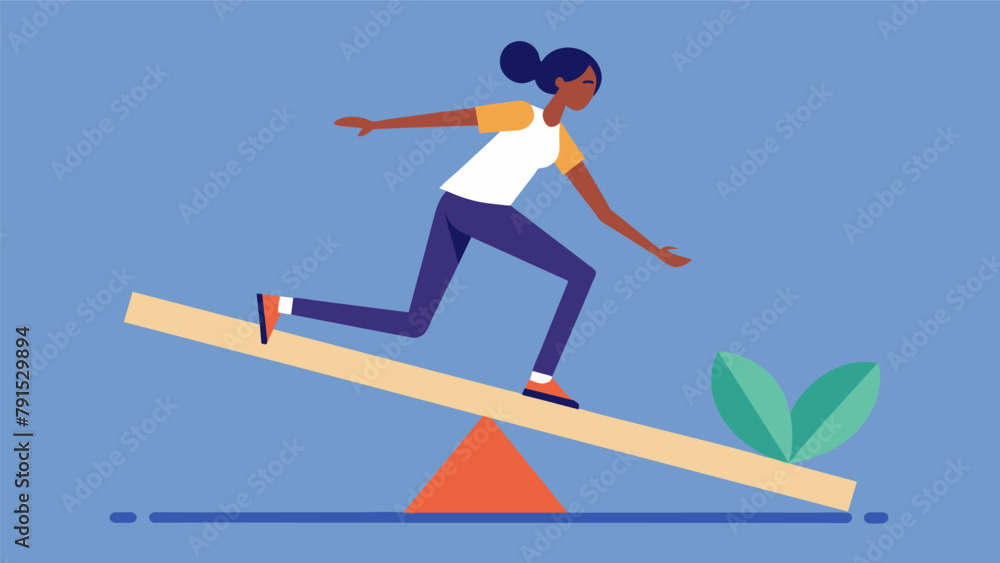 Poster mimicking patterns on a balance board or balance beams forcing the body to quickly respond and adapt