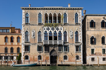  Loredan dell'Ambasciatore palace  at Grand canal in the Dorsoduro district of Venice, Italy.