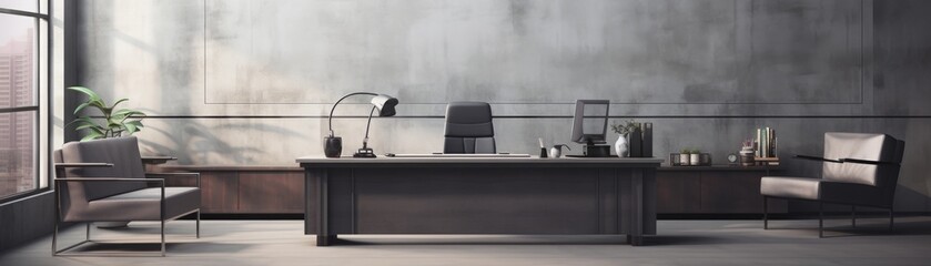 A calm office environment in shades of gray where a financial planner assists clients with their loan applications, illustrating the necessity of professional advice in finance - obrazy, fototapety, plakaty