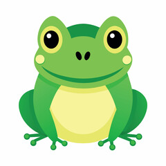 Frog flat vector illustration, a frog vector art illustration white background