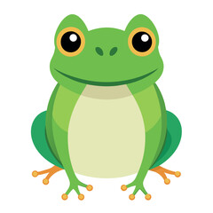Frog flat vector illustration, a frog vector art illustration white background
