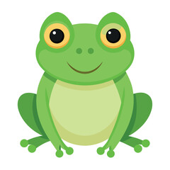 Frog flat vector illustration, a frog vector art illustration white background