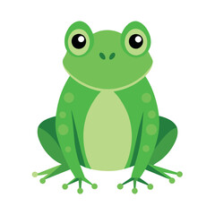 Frog flat vector illustration, a frog vector art illustration white background