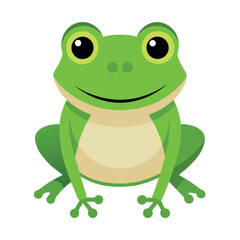 Frog flat vector illustration, a frog vector art illustration white background