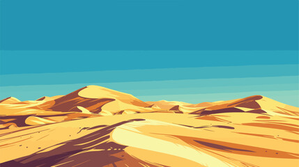 Empty sky desert dunes vector egyptian landscape ba