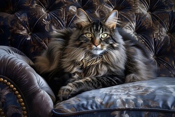 A luxurious meikun is lying on a chair.