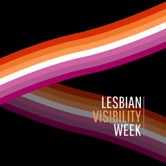 Lesbian Visibility Week with lesbian pride flag and sign