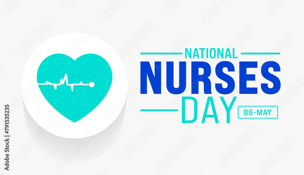 Wall mural 6 May is National Nurses Day background template. Medical and health care concept. use to background, banner, placard, card, and poster design. - Wall murals