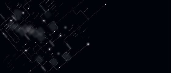 Vectors grid technology with futuristic HUD screen on blue background and vertical video abstract background concept. Technology blue background.