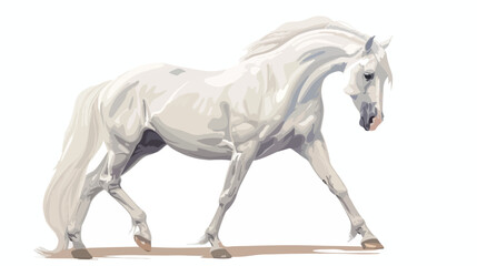 Orlov trotter horse breeding flat vector illustration