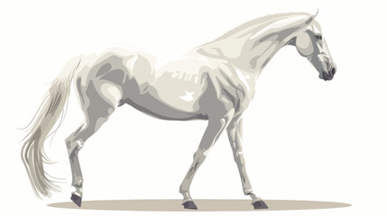 Orlov trotter horse breeding flat vector illustration