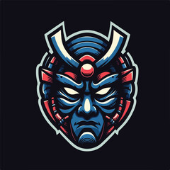 vector illustration esport logo of japanese mask 