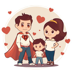 SuperDad and his family Vector file