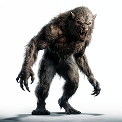 Illustration of a Werewolf on a White Background