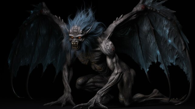 Illustration of an Aswang on a Black Background