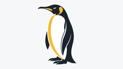 Penguin logo vector template illustration Hand drawn