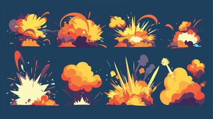 Obraz na płótnie Canvas Explode animation effect. Vector cartoon explosion