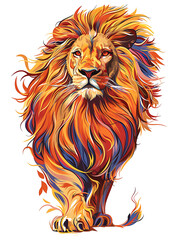 Majestic lion illustration, representing strength, courage, and regal presence