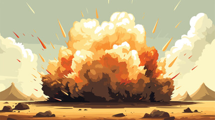 Explosion detonation and comic boom of bomb explosi