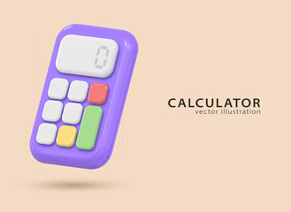 3d icon calculator. Concept of financial management