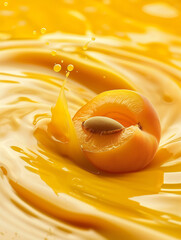 apricot in an apricot juice swirl