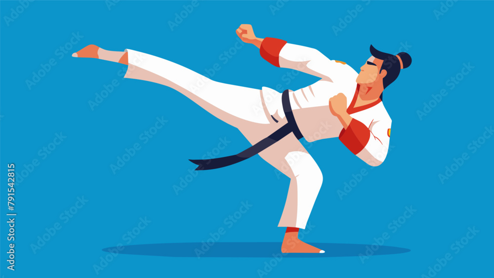 Poster a precise and perfectly exeed split kick showcases both the technical precision and flexibility requ
