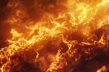 A close-up view of a realistic fire illustration, showcasing the intricate details and warm glow of the flames against a solid backdrop.