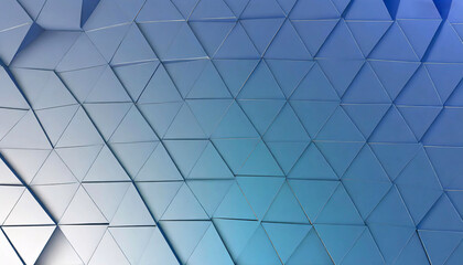 Silver sky blue triangle blocks 3D geometric Seamless abstract wallpaper on shiny wall tiles for 4k 8k curved monitor big screen