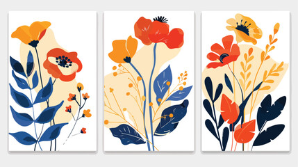 Posters with abstract flowers. Matisse-inspired floral