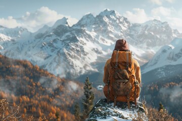 Describe the connection between survival skills and outdoor adventures, empowering hikers to navigate and thrive in the wild - obrazy, fototapety, plakaty
