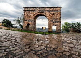 Roman arch in Medinacelli. Soria. Spain. Europe.