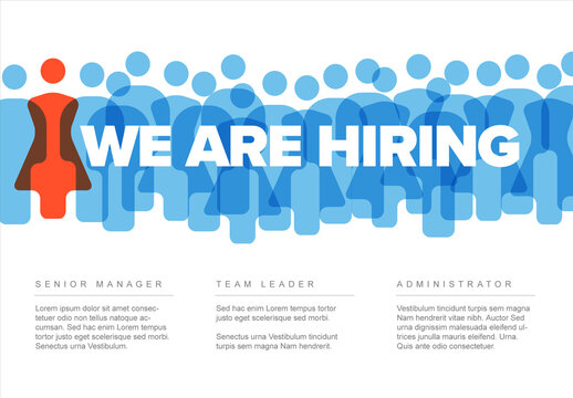 Company social media status banner or flyer for free positions - we are hiring
