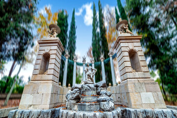 Apollo fountain in The Prince Gradens in Aranjue. Madrid. Spain. Europe.