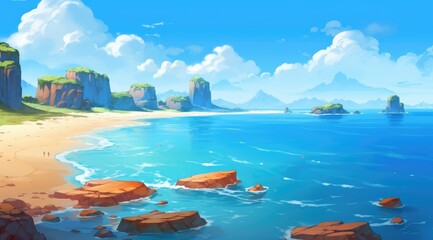  Cerulean Serenity Bay with tranquil beaches and cliffs