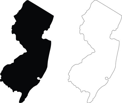 recommend clip art: New Jersey state contour silhouette outline