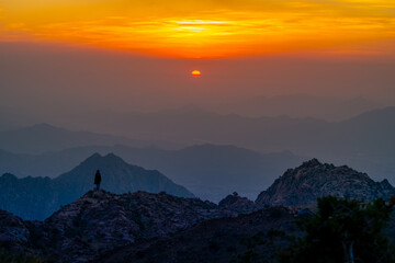 Beautiful view of sunset from the mountain top during sunset. 