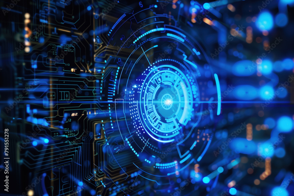 Poster digital transformation and system engineering. hi-tech futuristic background. created with generativ