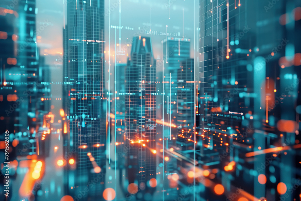 Poster digital transformation and system engineering. hi-tech futuristic background. created with generativ