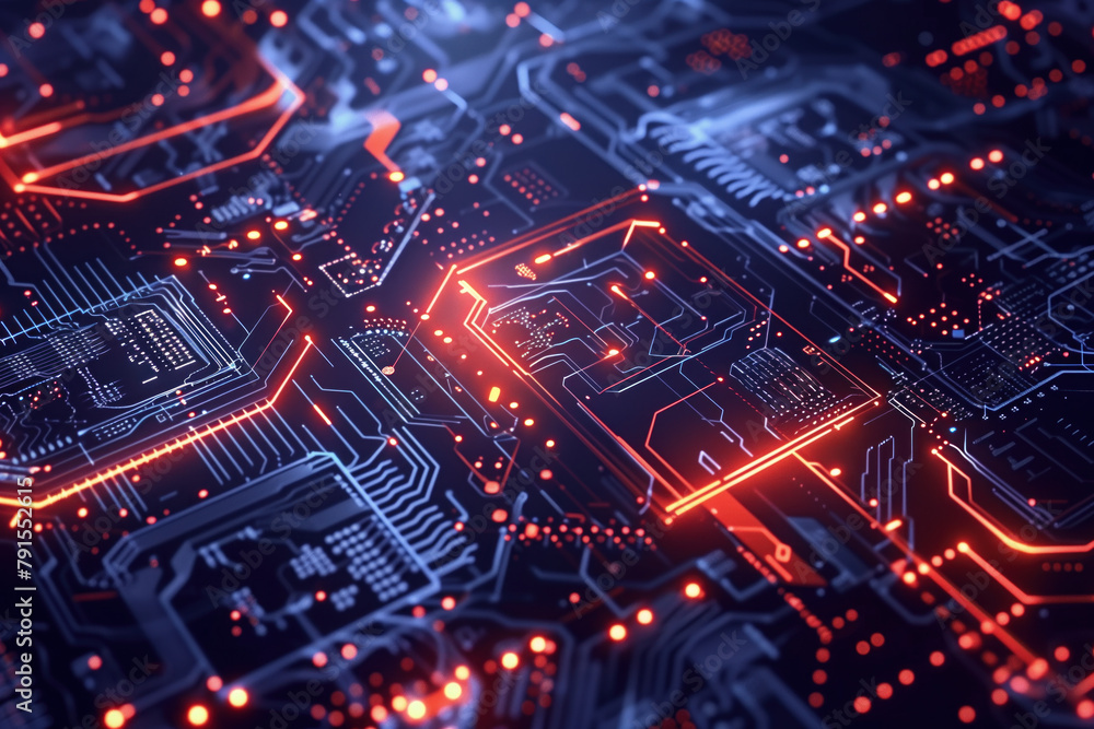 Poster digital transformation and system engineering. hi-tech futuristic background. created with generativ